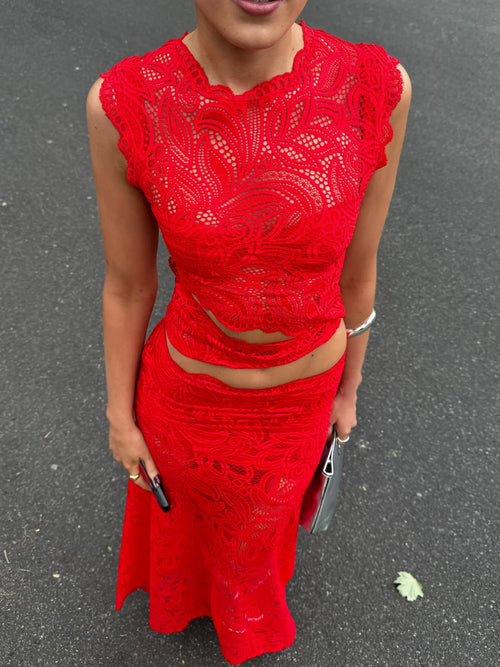 Ensemble Coordonné en Dentelle Roselle