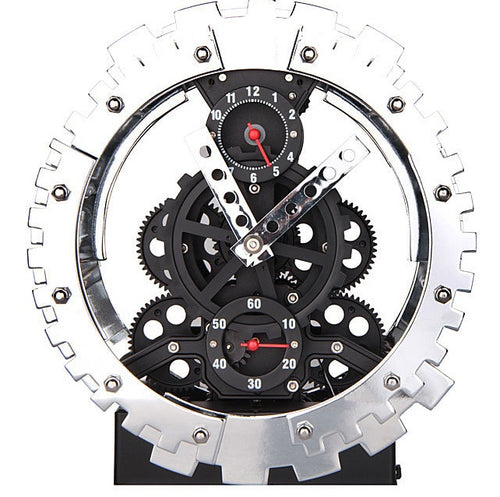 Guoshuang Gear Metal Skeleton Ringing Gear Clock
