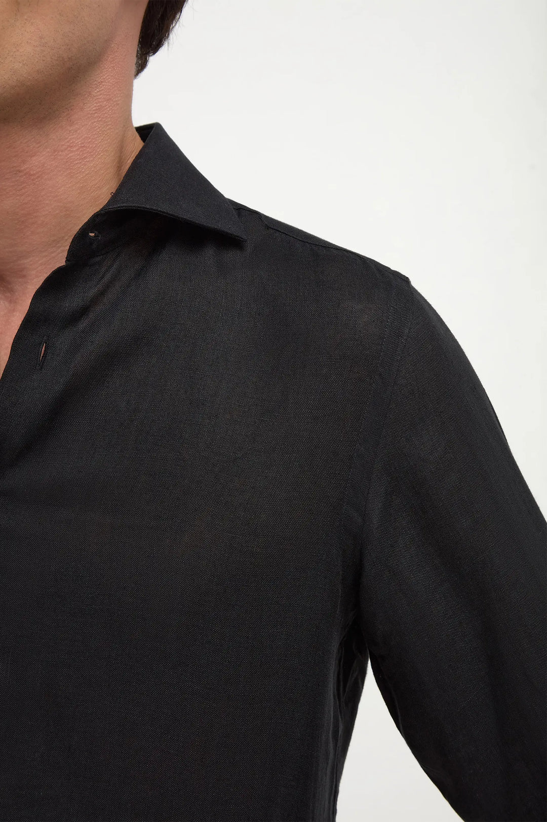 Black linen shirt - Made in Italy