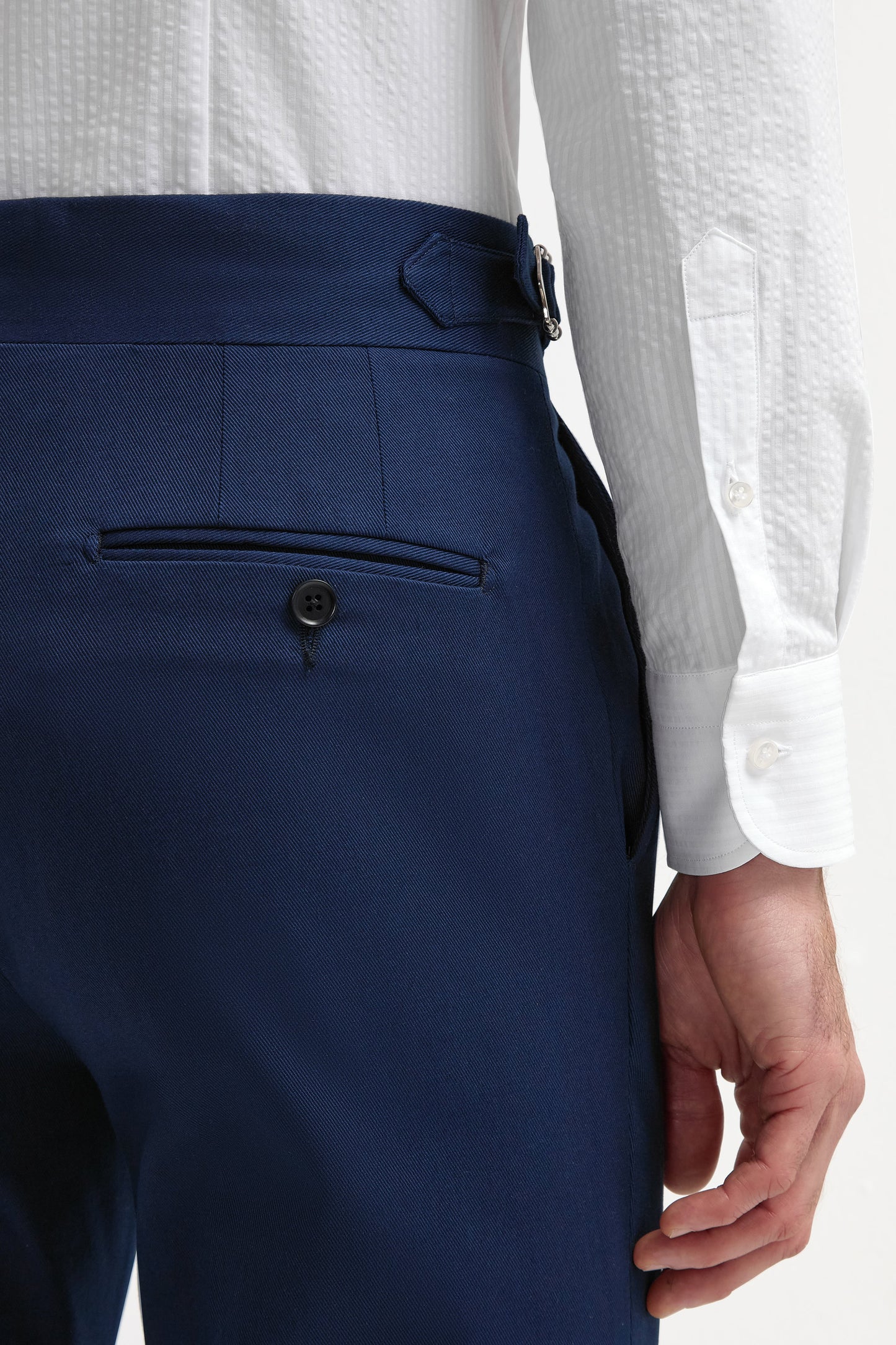 Blue cotton Soragna trousers - Made in Italy