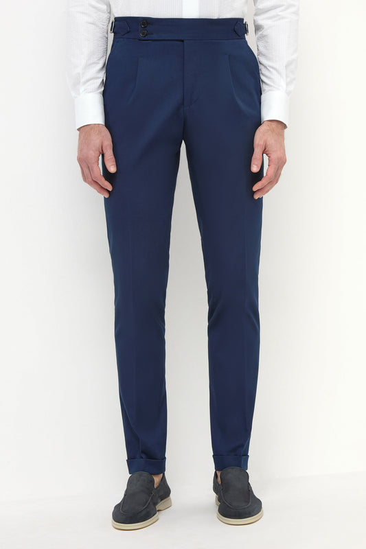 Blue cotton Soragna trousers - Made in Italy