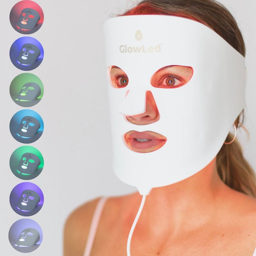 GLowLed ™ 2.0 LED Lichtherapie Gezichtsmasker | 7 kleuren LED inclusief NIR