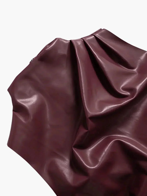 Arietta – Bas asymétrique Haut en simili cuir