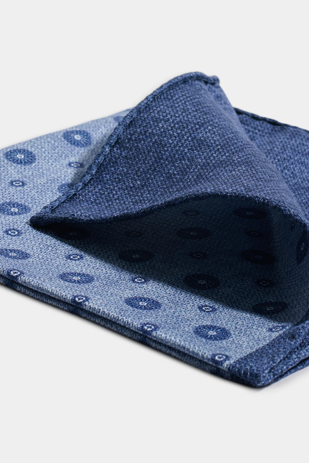Avio blue fancy pocket square - Made in Italy