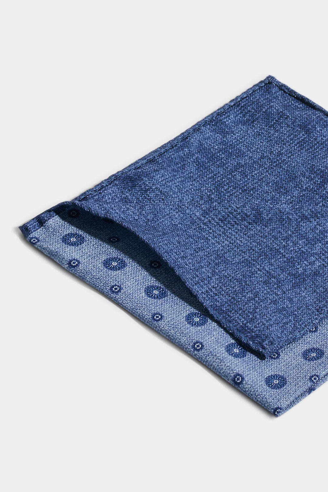 Avio blue fancy pocket square - Made in Italy