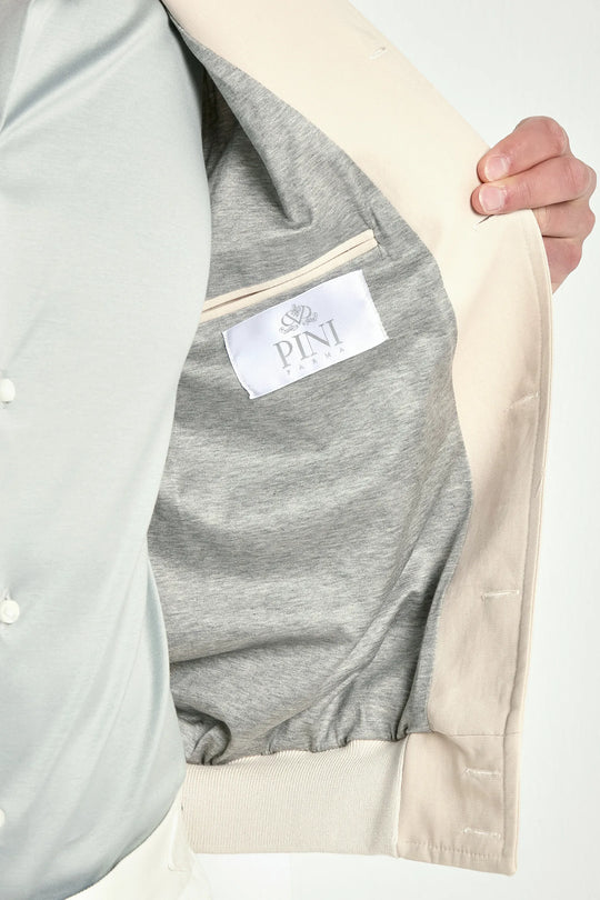Beige cotton bomber - Made in Italy