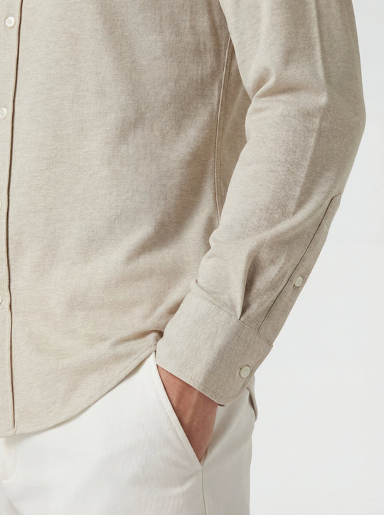 Beige jersey merino shirt - Made in Italy