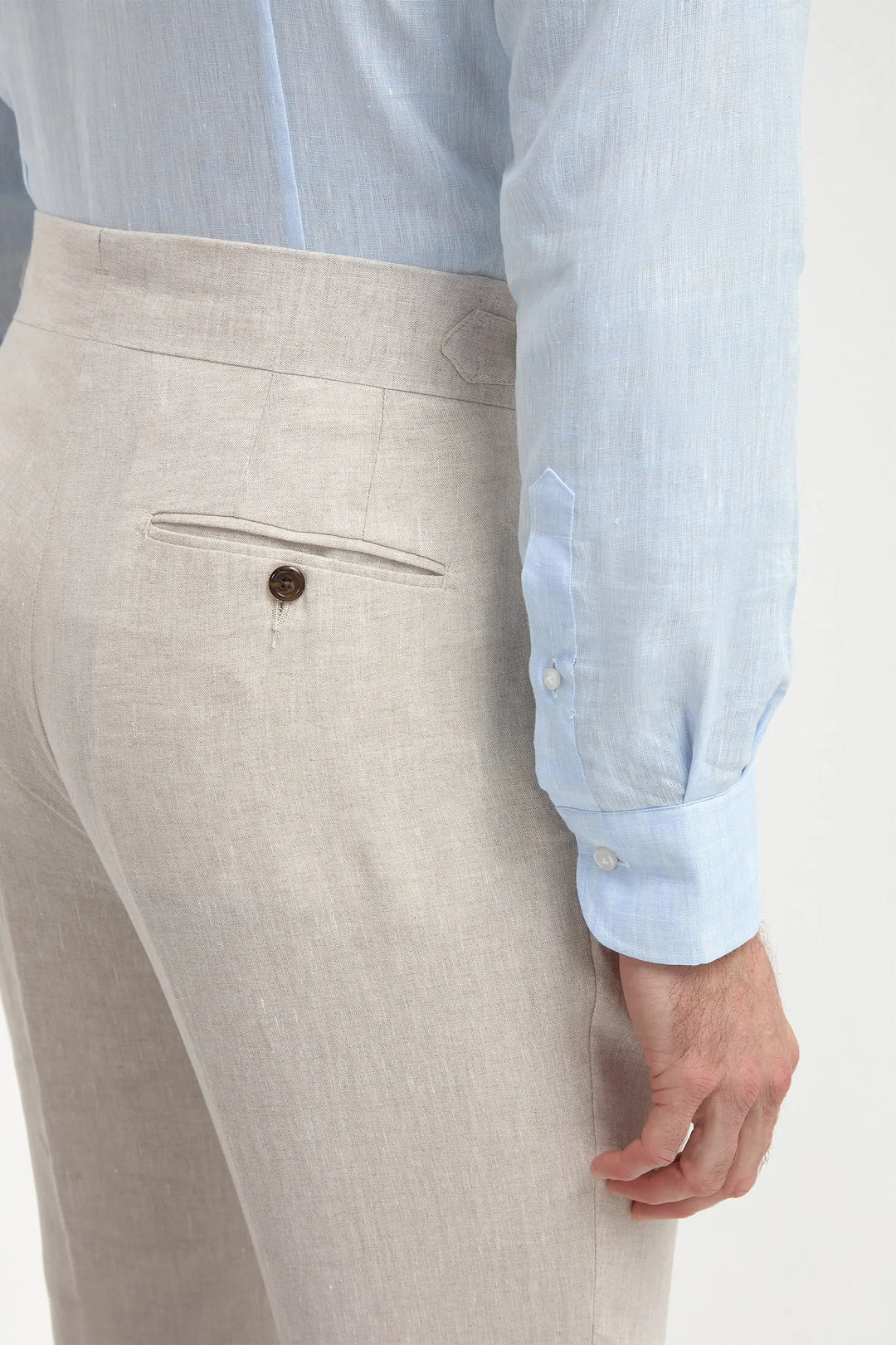 Beige linen Soragna trousers  - Made in Italy