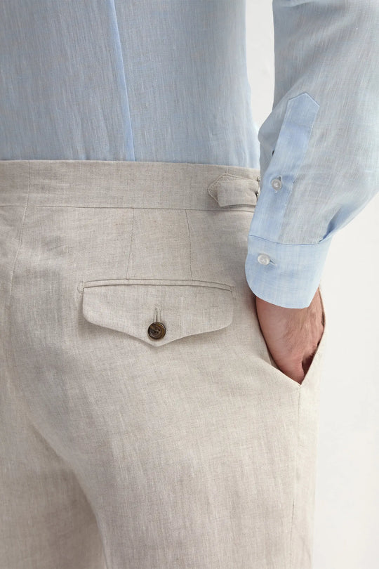 Beige linen shorts - Made in Italy