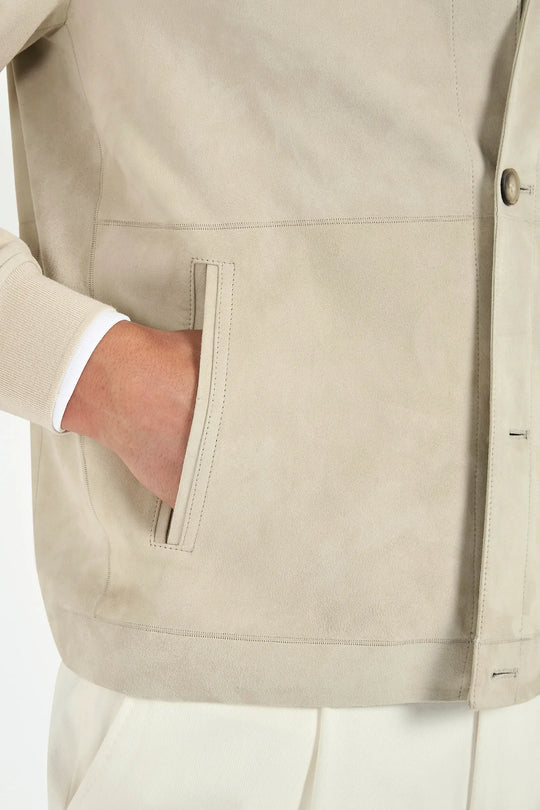 Beige suede bomber - Made in Italy