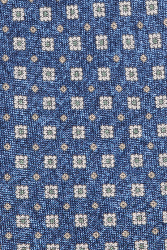 Blue flower silk tie - Made in Italy