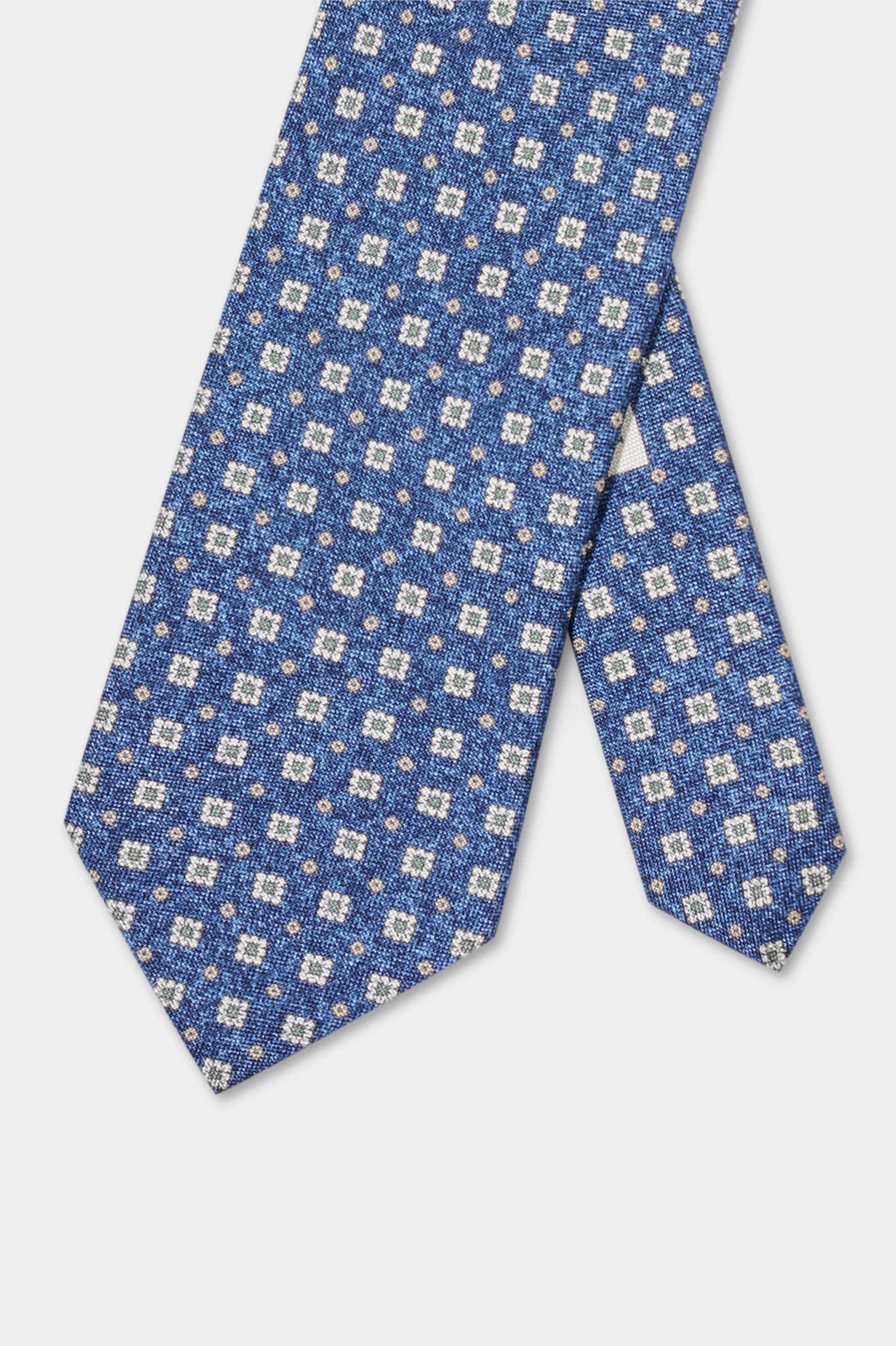 Blue flower silk tie - Made in Italy