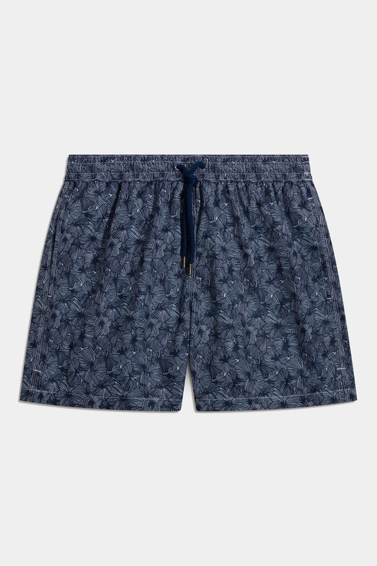 Blue flower swimshorts - Made in Italy