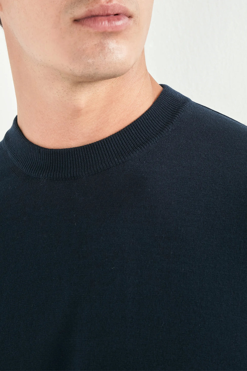 Blue high neck t-shirt - Made in Italy