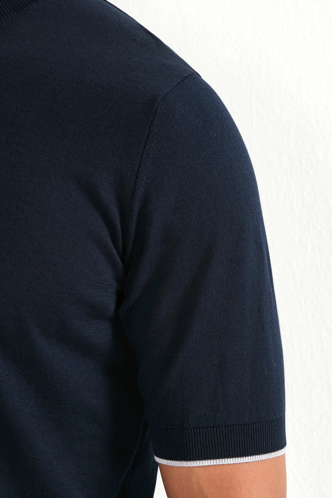 Blue high neck t-shirt - Made in Italy