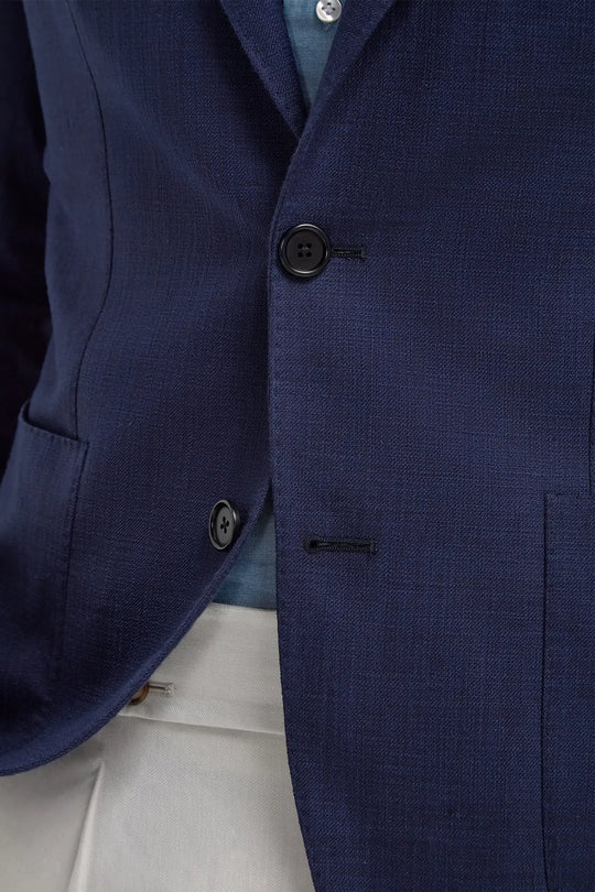 Blue jacket in cotton and silk - Made in Italy