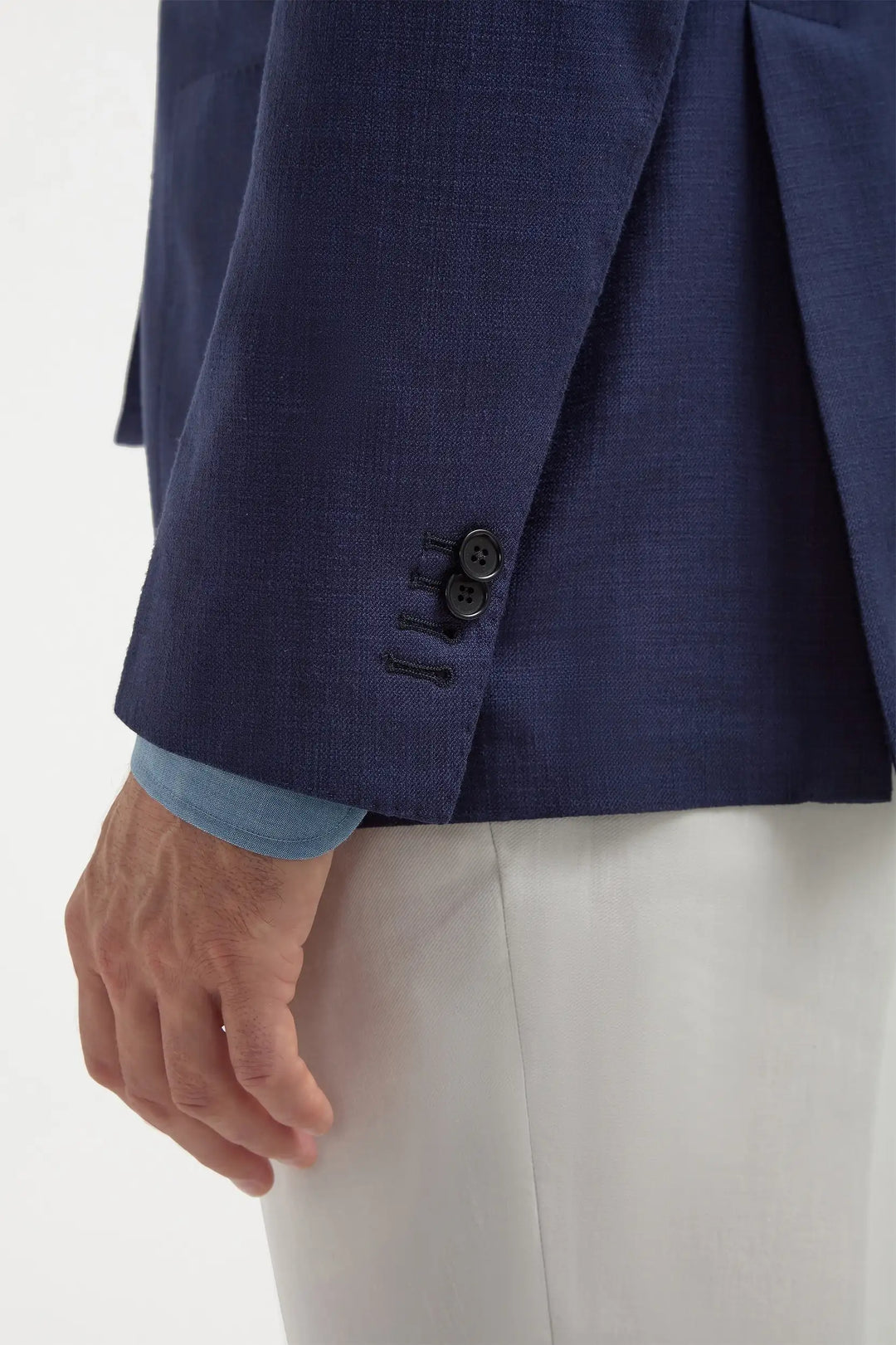 Blue jacket in cotton and silk - Made in Italy