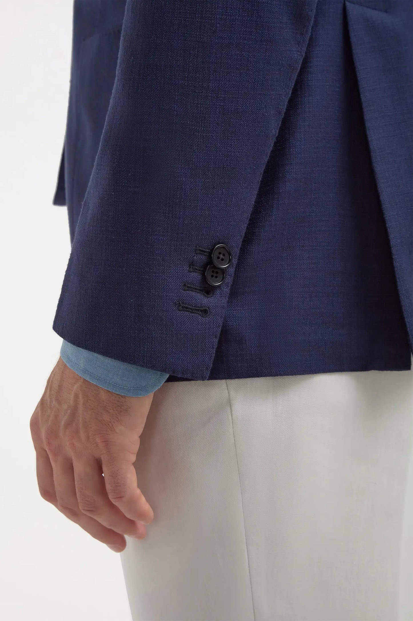 Blue jacket in cotton and silk - Made in Italy