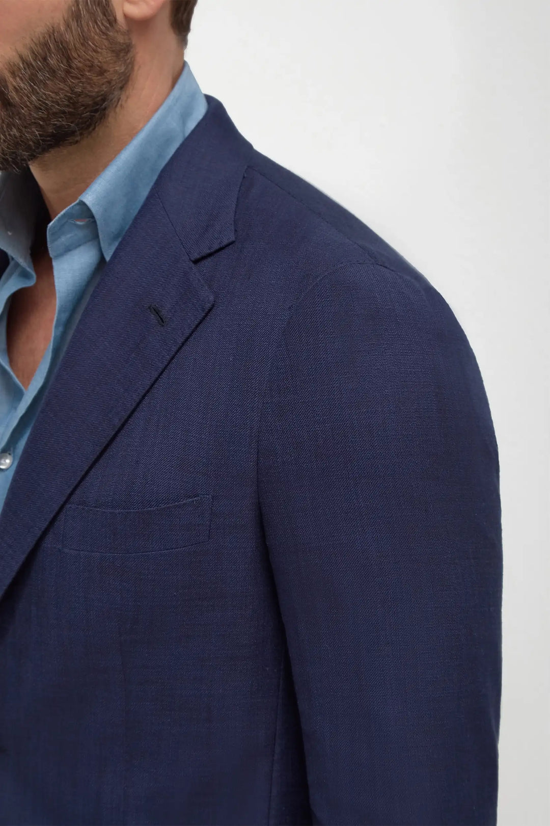Blue jacket in cotton and silk - Made in Italy