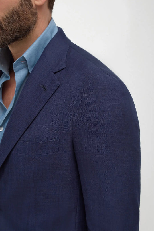 Blue jacket in cotton and silk - Made in Italy
