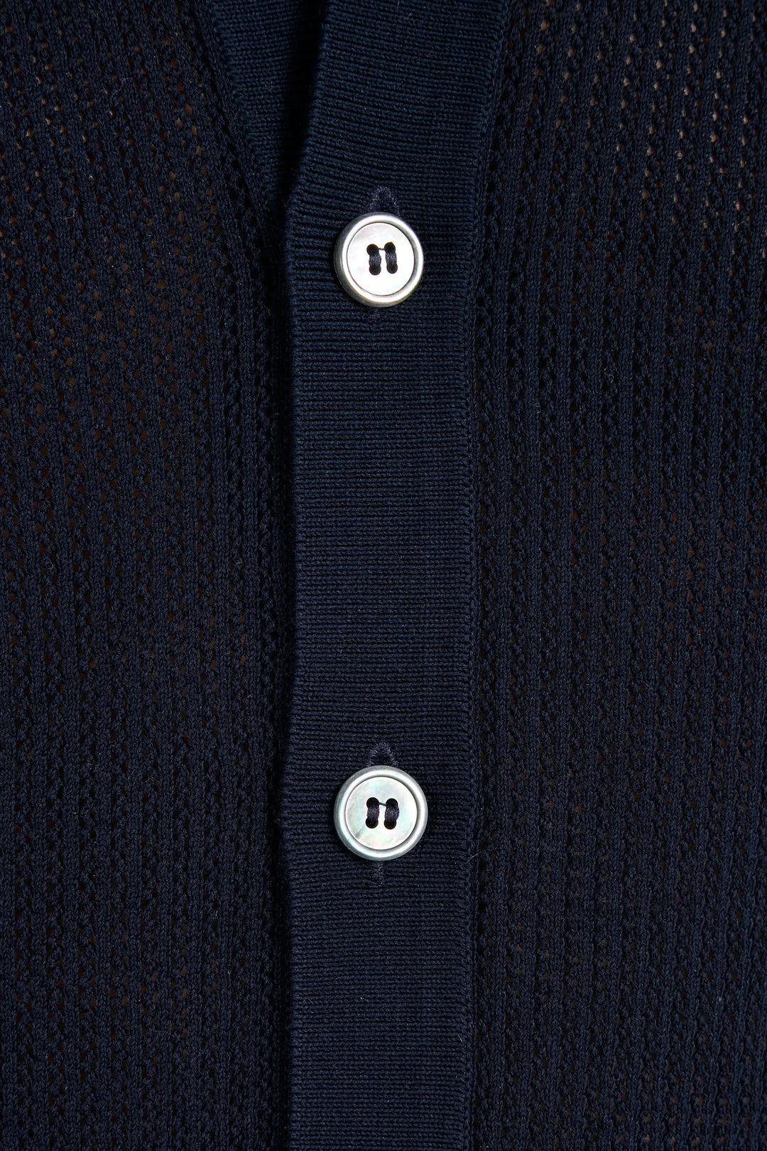 Blue knitted polo cardigan - Made in Italy