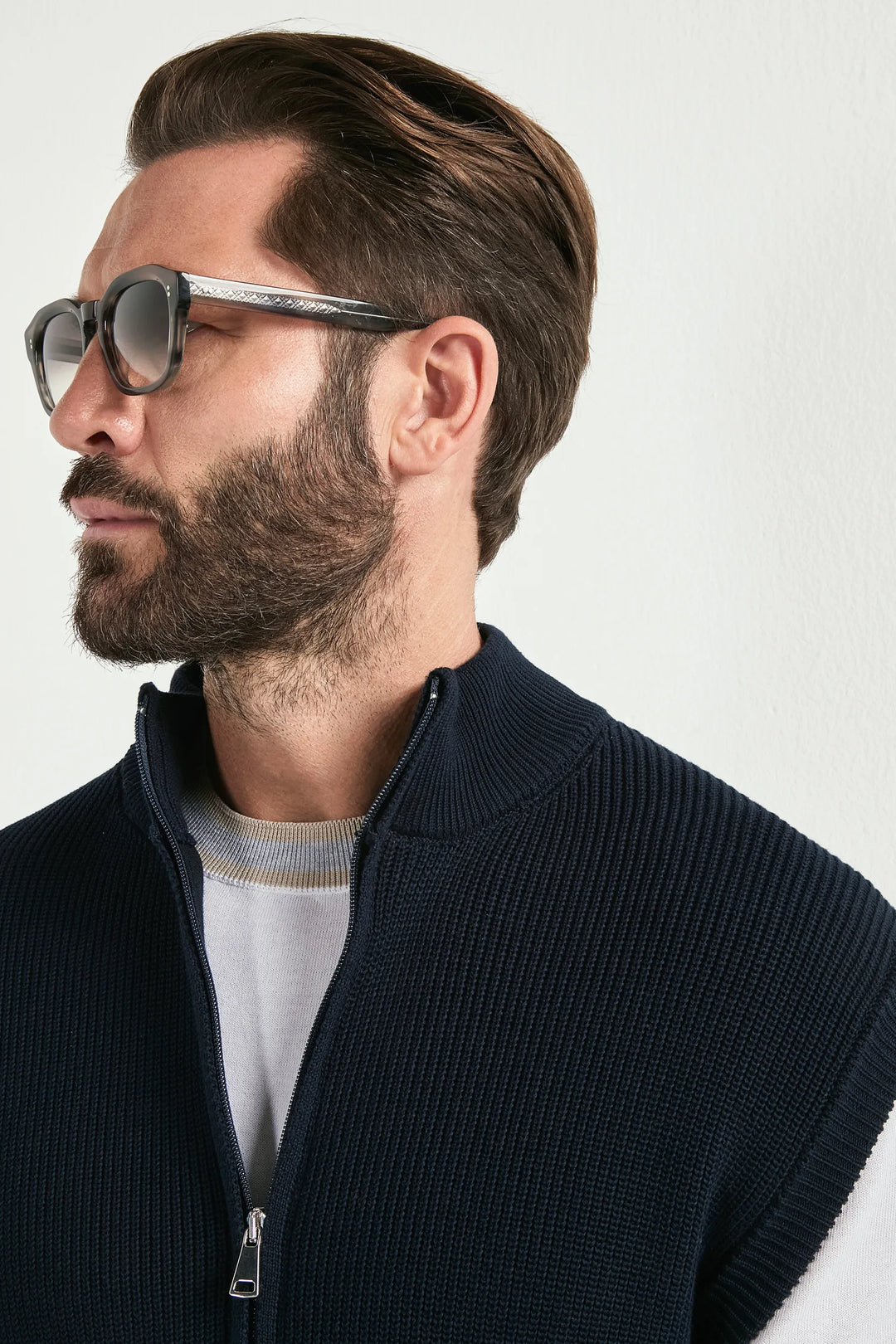 Blue knitted vest - Made in Italy
