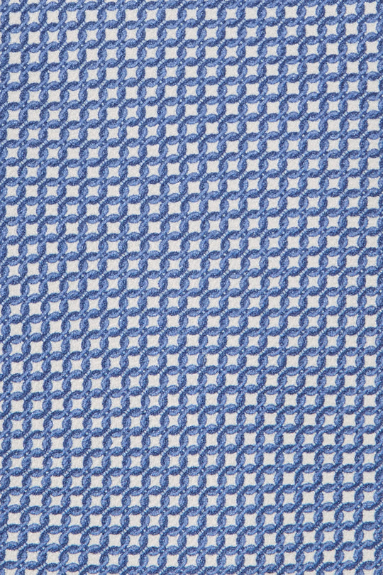 Blue micro fancy silk tie - Made in Italy