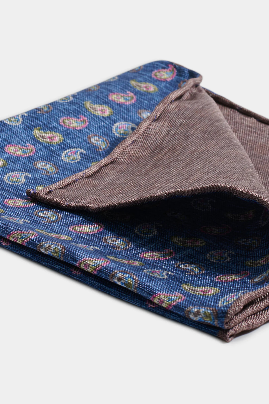 Blue paisley pocket square - Made in Italy