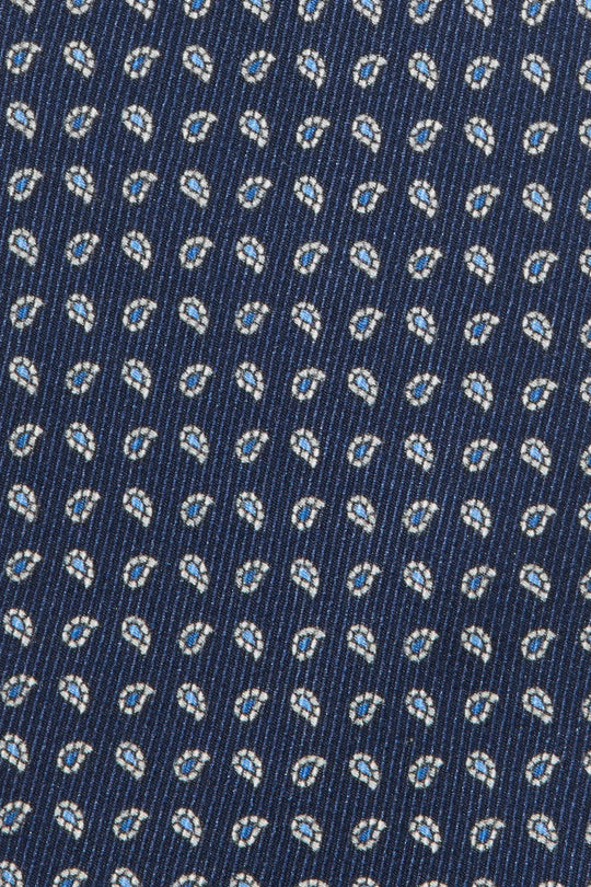 Blue paisley silk tie - Made in Italy