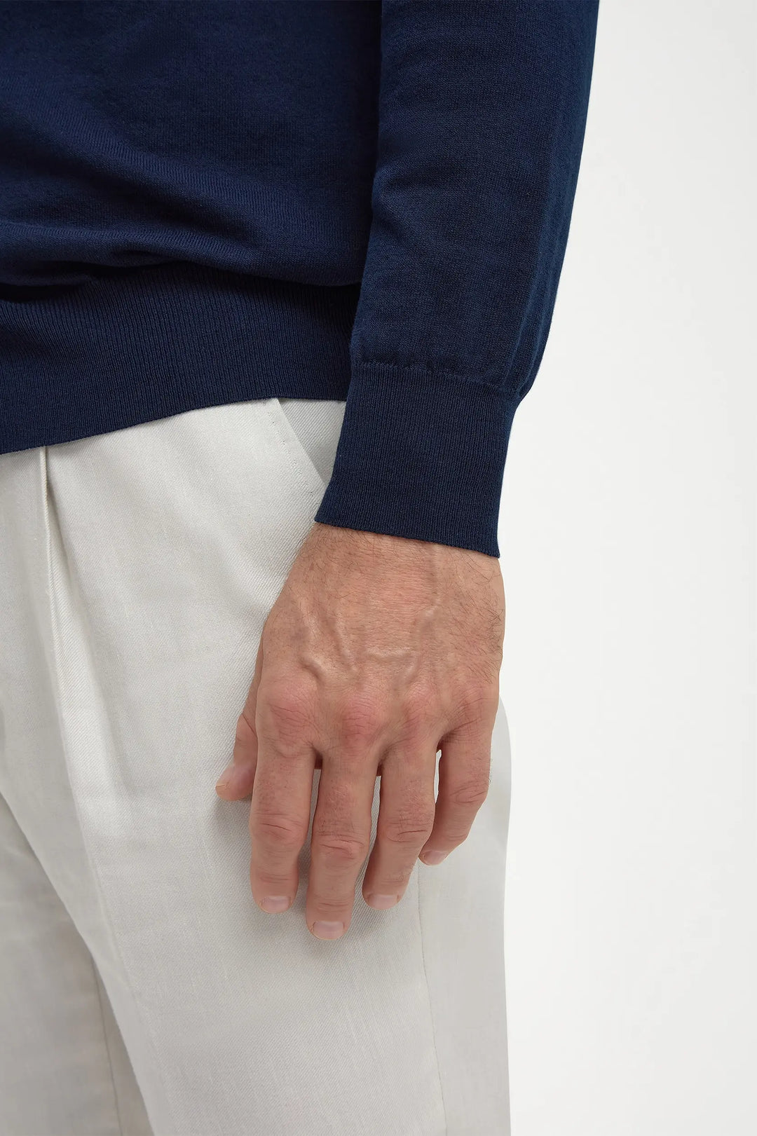 Blue polo cardigan - Made in Italy