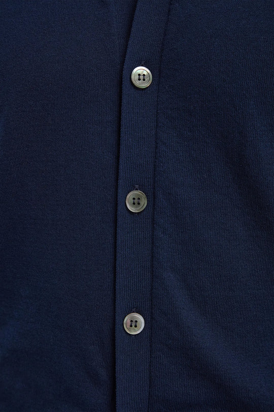 Blue polo cardigan - Made in Italy