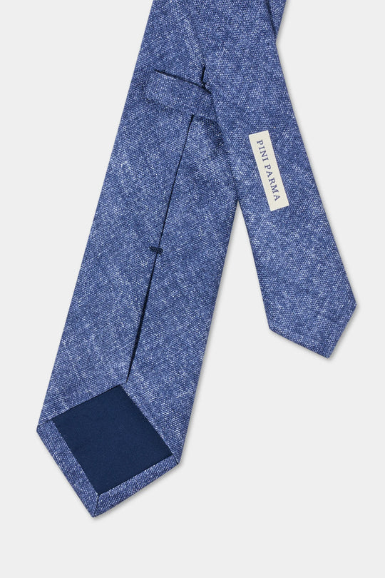 Blue printed silk tie - Made in Italy