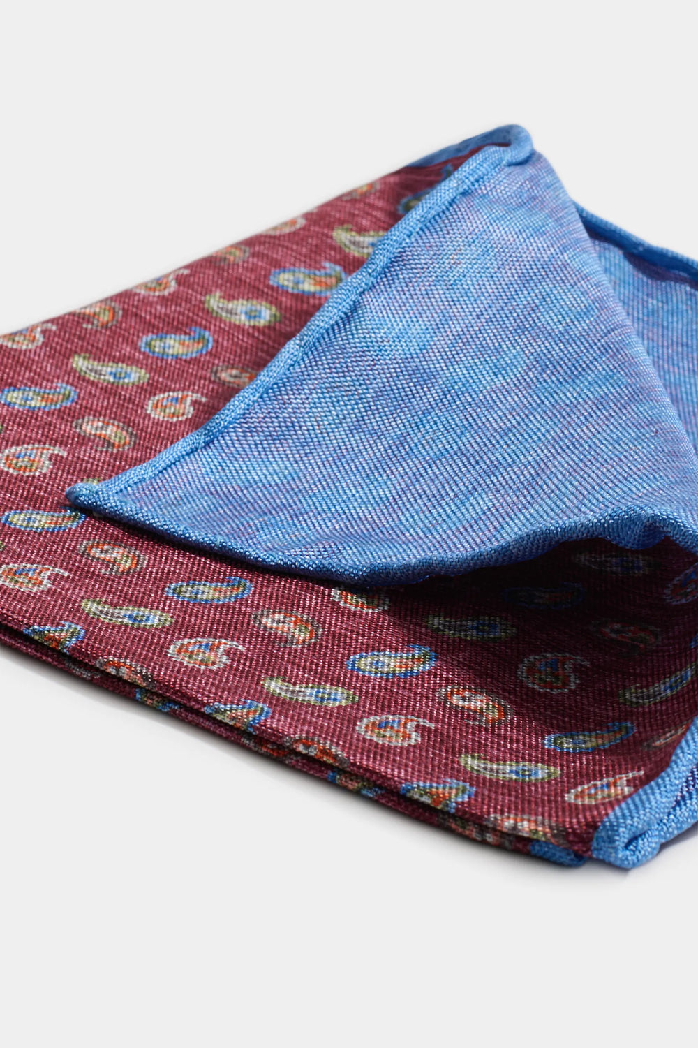 Bordeaux paisley pocket square - Made in Italy