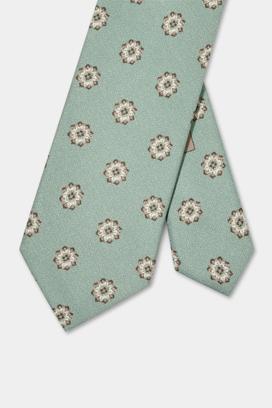 Green macro fancy silk tie - Made in Italy