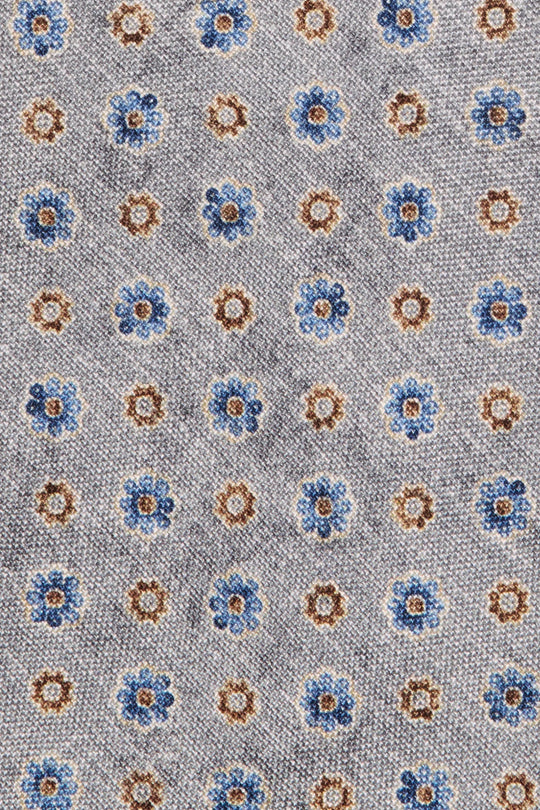 Grey fancy silk tie - Made in Italy