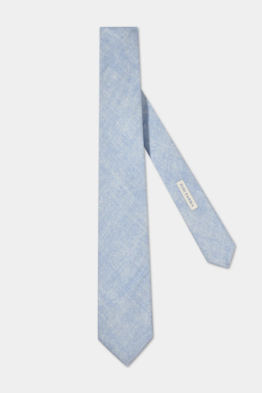Light blue printed silk tie - Made in Italy