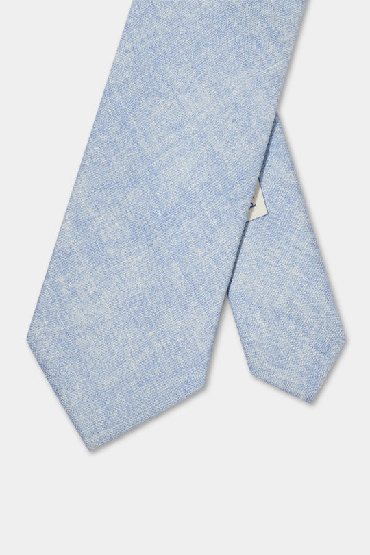 Light blue printed silk tie - Made in Italy