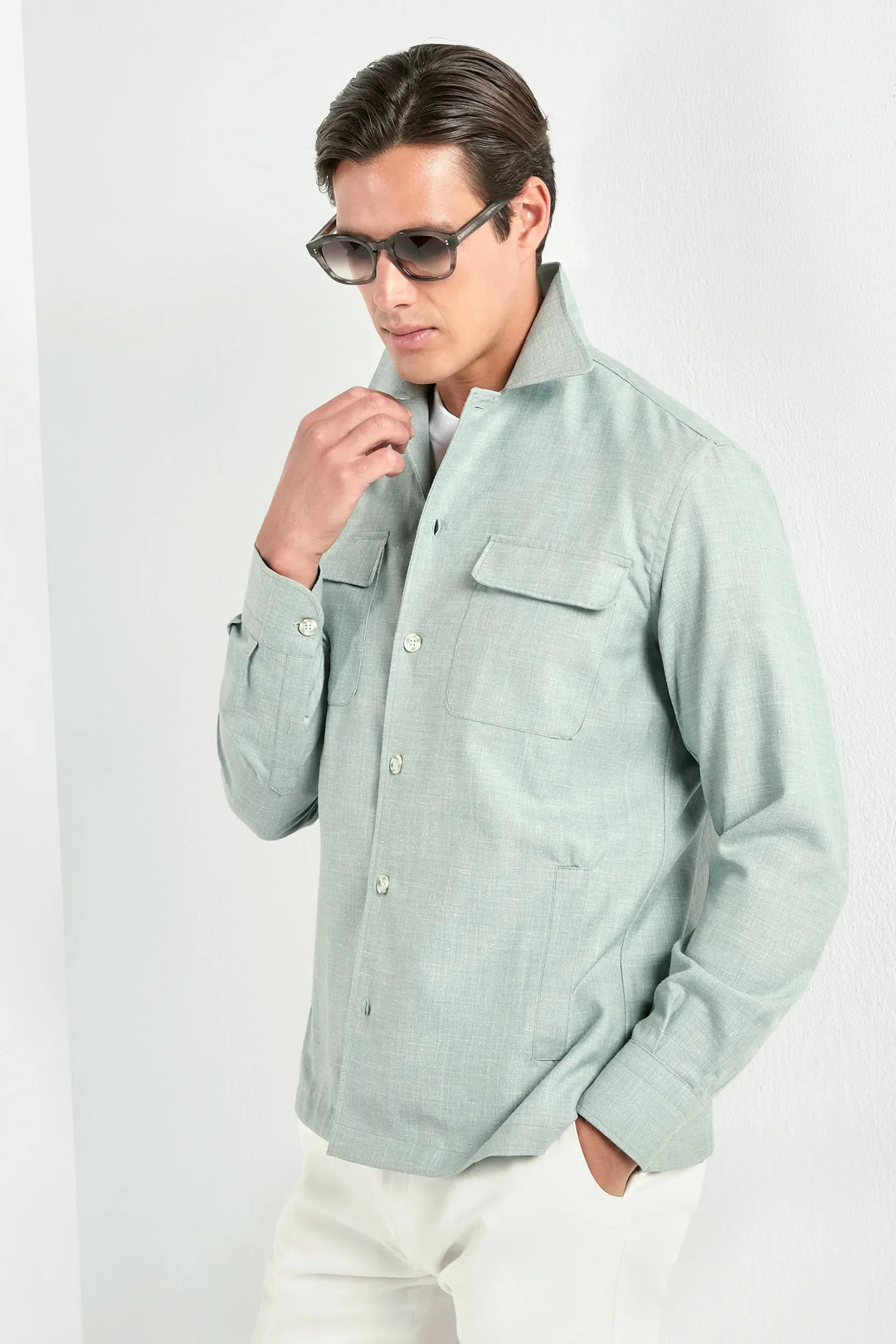 Light green overshirt - Made in Italy