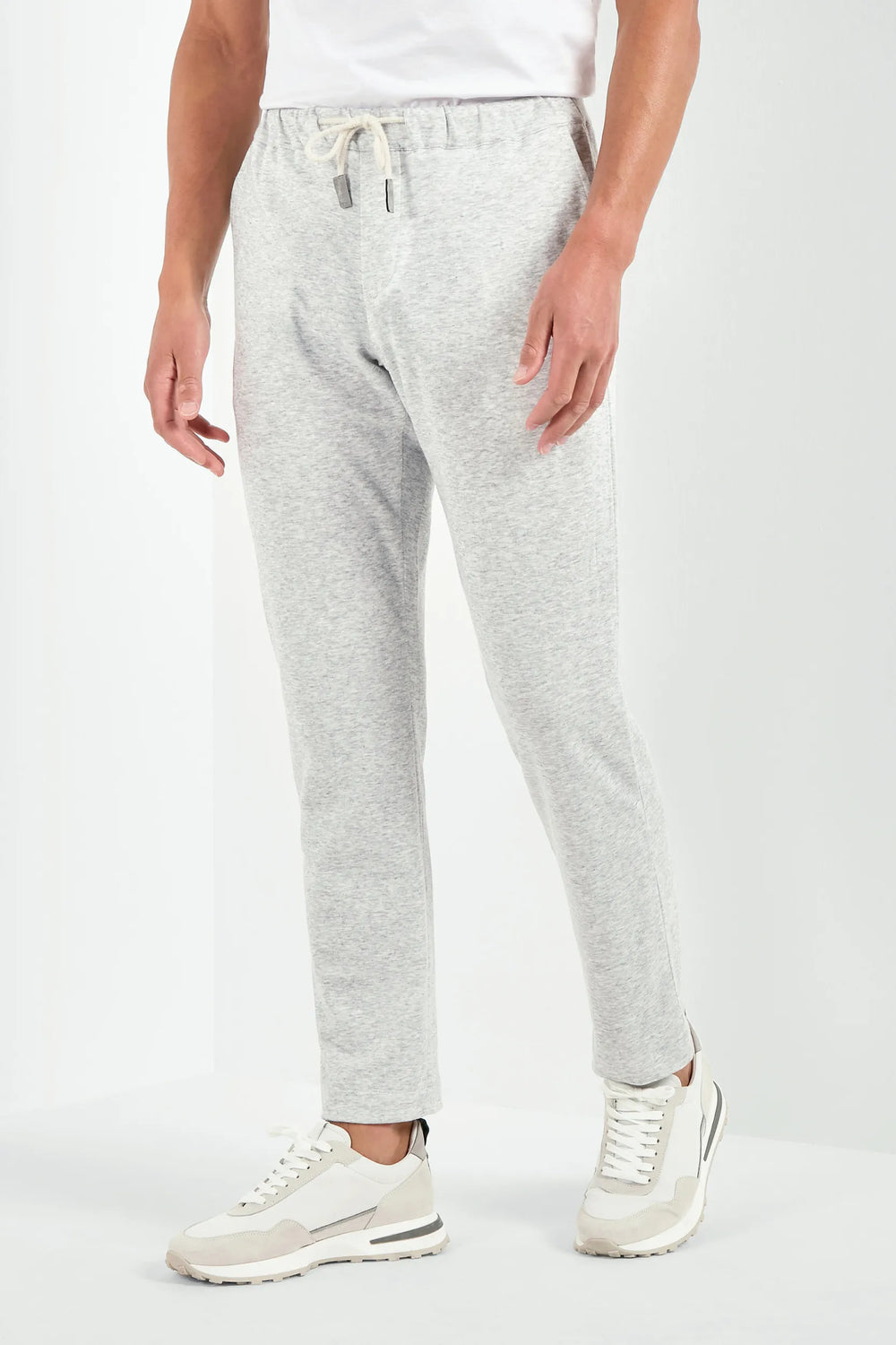Light grey jersey jogger pants - Made in Italy