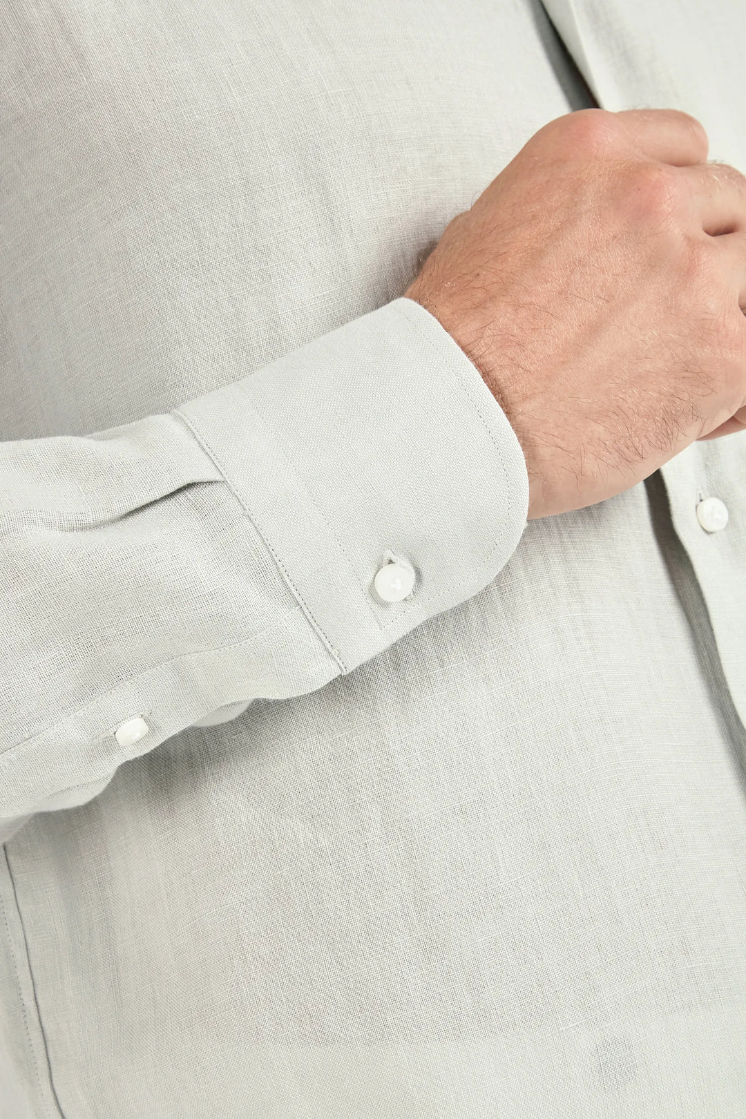 Light grey linen shirt - Made in Italy