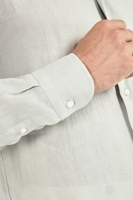 Light grey linen shirt - Made in Italy
