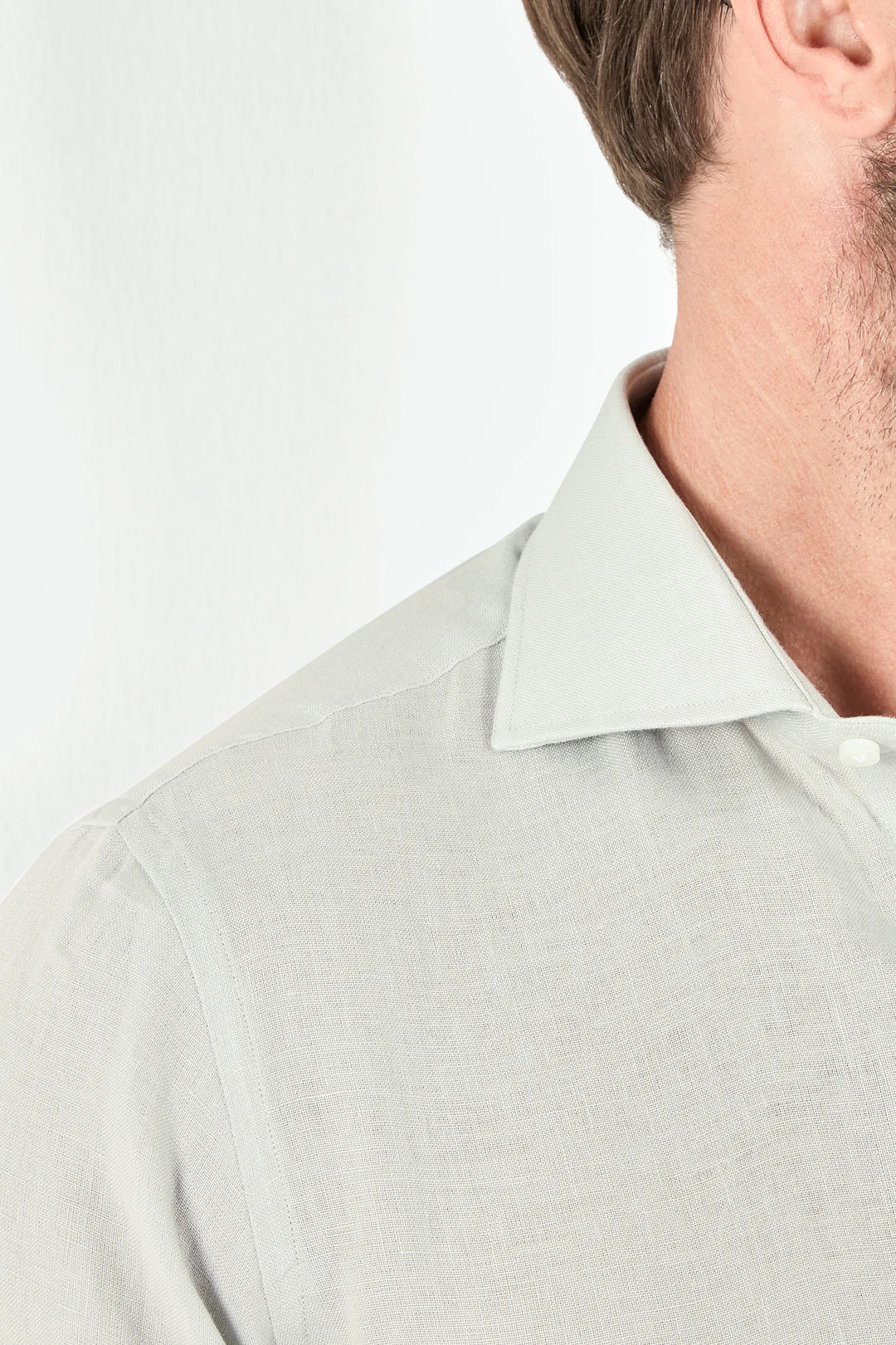 Light grey linen shirt - Made in Italy