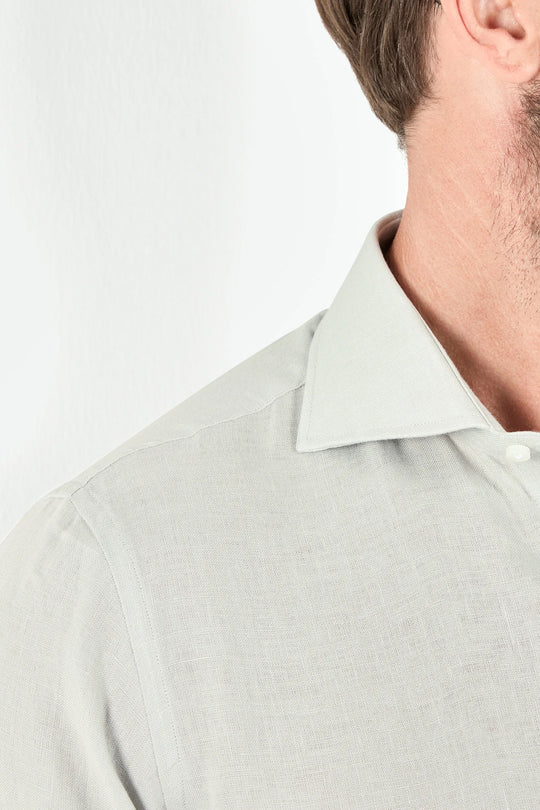 Light grey linen shirt - Made in Italy