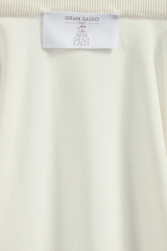 Off-white knit & nylon full zip - Made in Italy