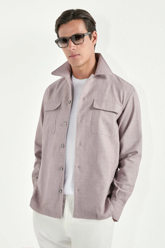 Old rose overshirt - Made in Italy