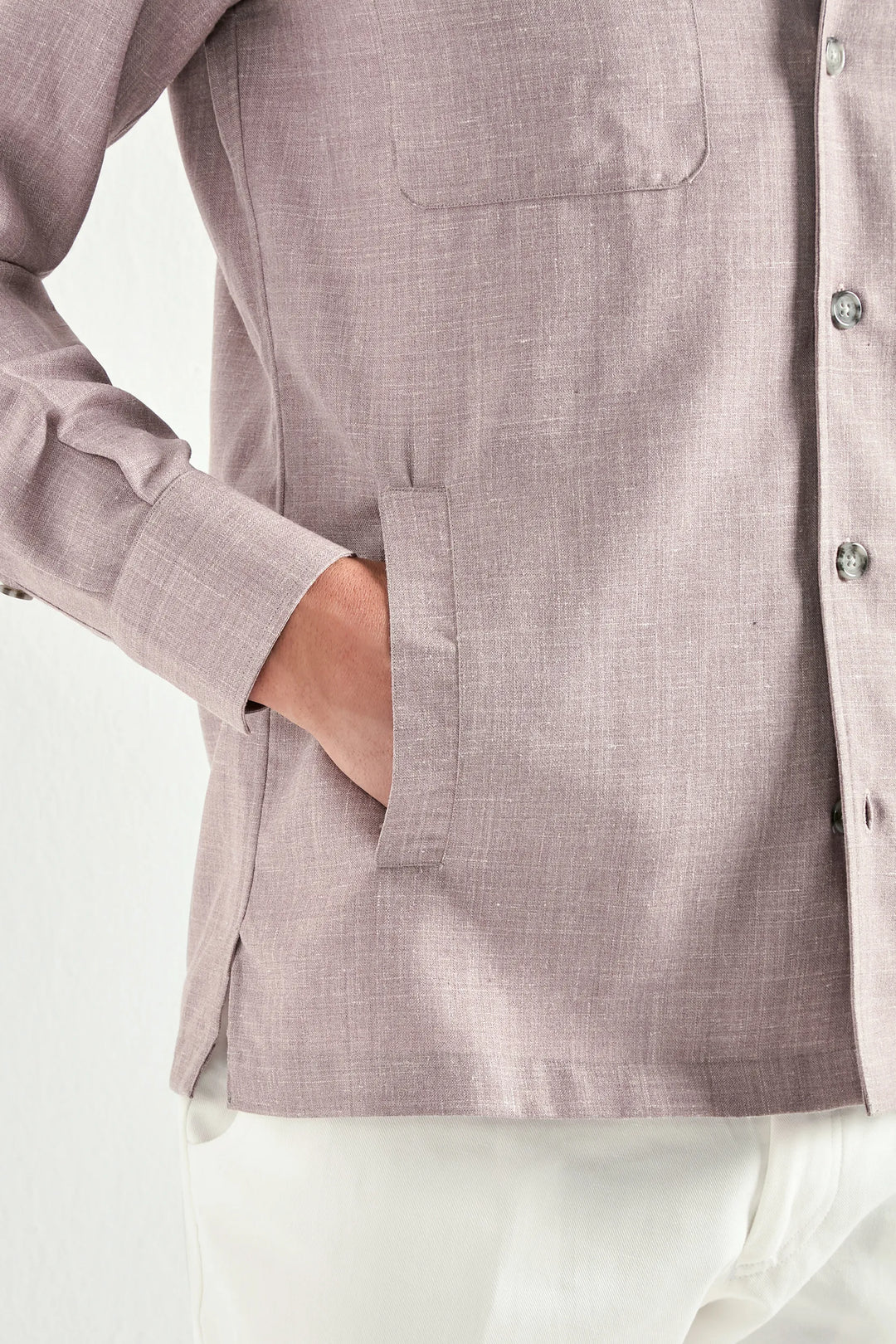Old rose overshirt - Made in Italy
