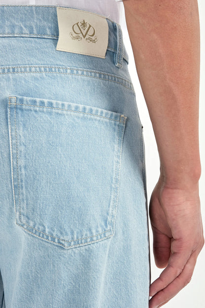 Bleached straight jeans - Candiani cotton - Made in Italy