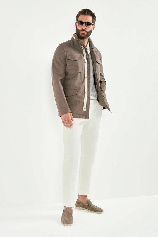 Tobacco field jacket - Made in Italy