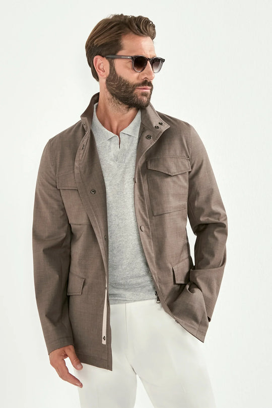 Tobacco field jacket - Made in Italy