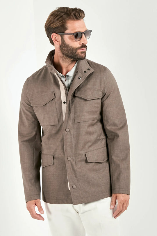 Tobacco field jacket - Made in Italy